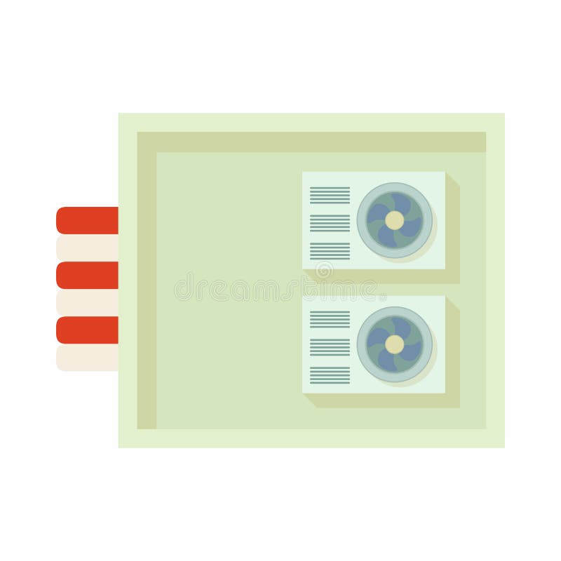 Top view of modern building with conditioners icon stock illustration
