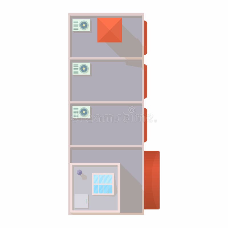 Top view of modern building icon, cartoon style royalty free illustration