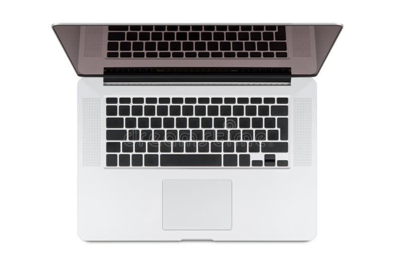 Top view of modern retina laptop.