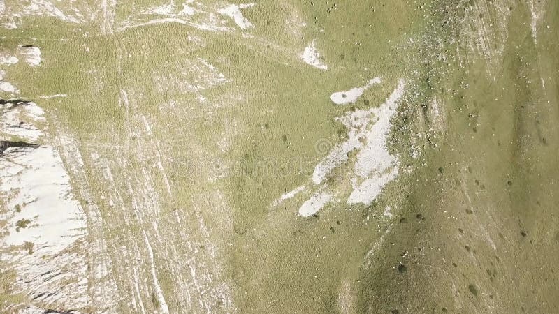 Top view of mountain valley landscape. Stock. Unusual perspective at right angle on mountain terrain. Rocky ledges with