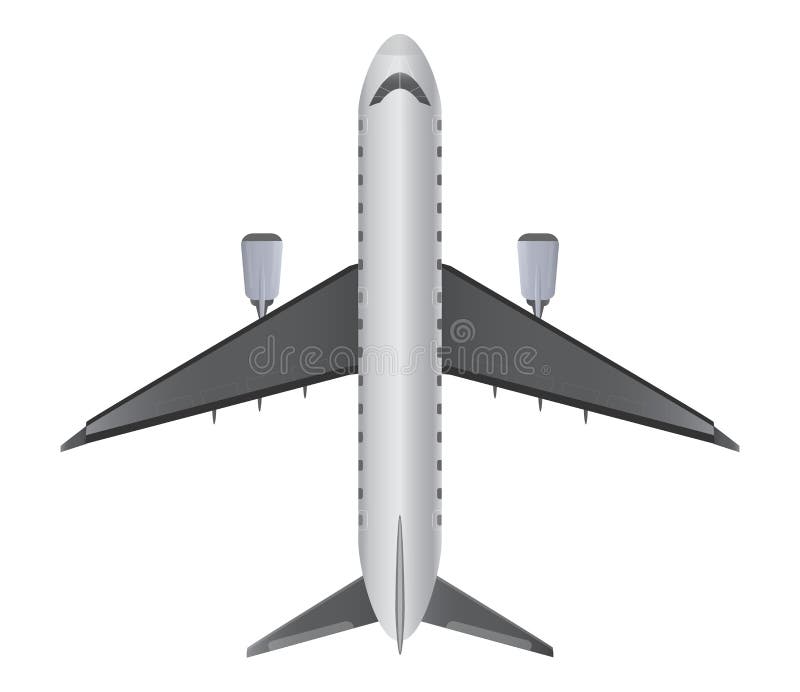 Top View of Narrow Body Passenger Jet Airplane