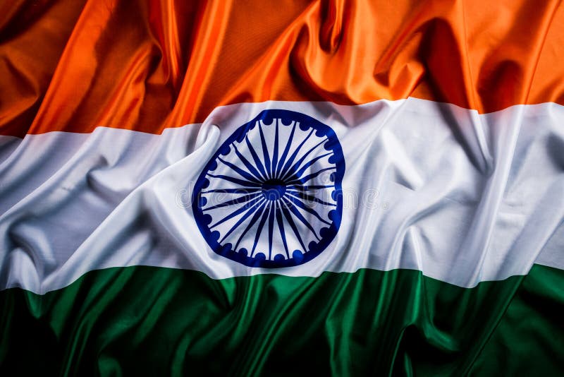 Top View of National Flag of India on Wooden Background. Indian  Independence Day Stock Photo - Image of blue, fabric: 153550624
