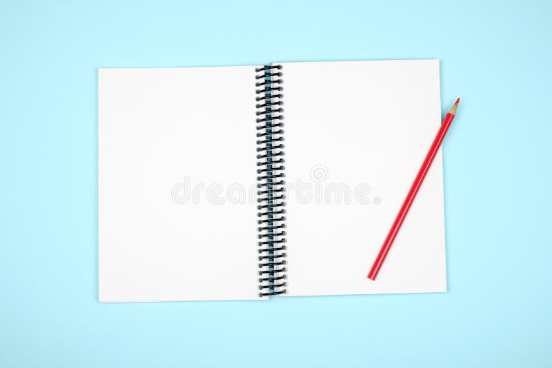 open spiral notebook with blank pages and pen isolated on white background  Stock Photo - Alamy