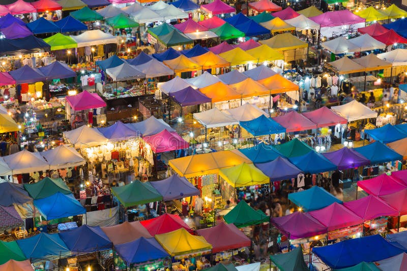 Top view over city night market stock photos Top view over city night market stock photos