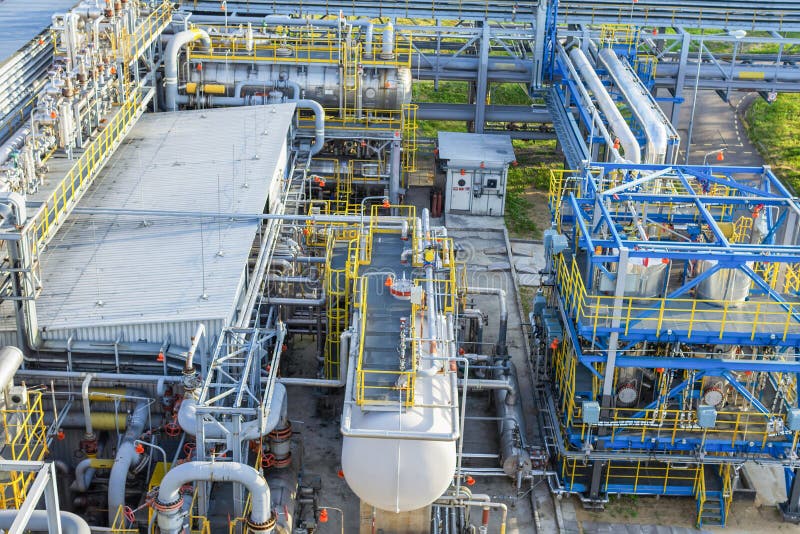 Top view of a part of the gas processing plant royalty free stock photography