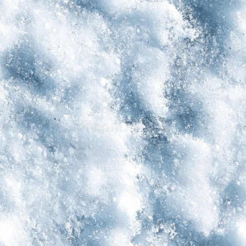 Top view photo of snow with a slight icy crust, seamless texture stock photo