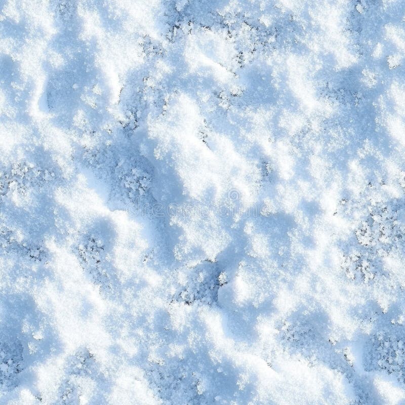 Top view photo of snow with a slight icy crust, seamless texture stock image