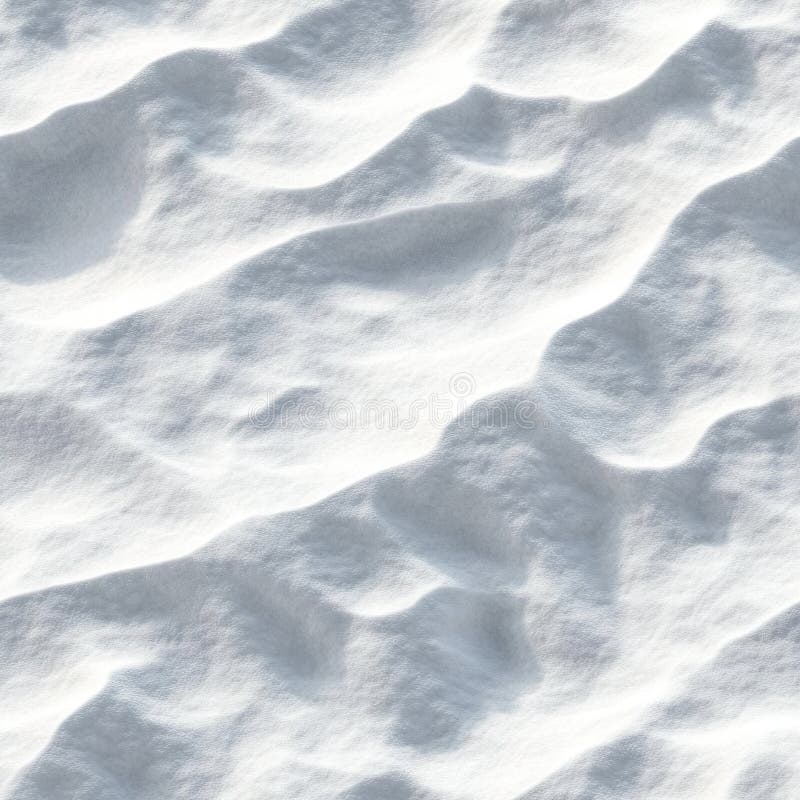 Top view photo of snow with smooth wind-drifted waves, seamless texture stock photography