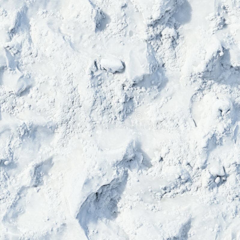 Top view photo of snow with tiny patches of ice, seamless texture stock photography