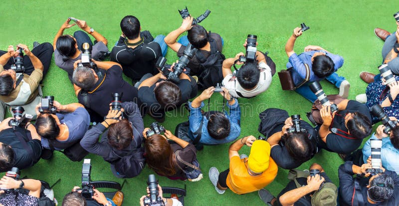 Top view of photographer work for event royalty free stock images