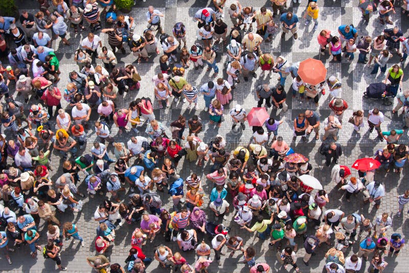 Top view at a plaza with waiting people stock photos Top view at a plaza with waiting people stock photos
