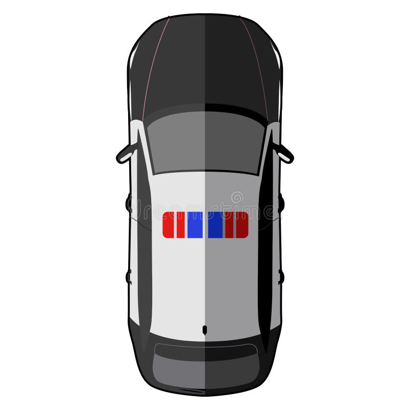 Top view of a police car stock vector. Illustration of automobile