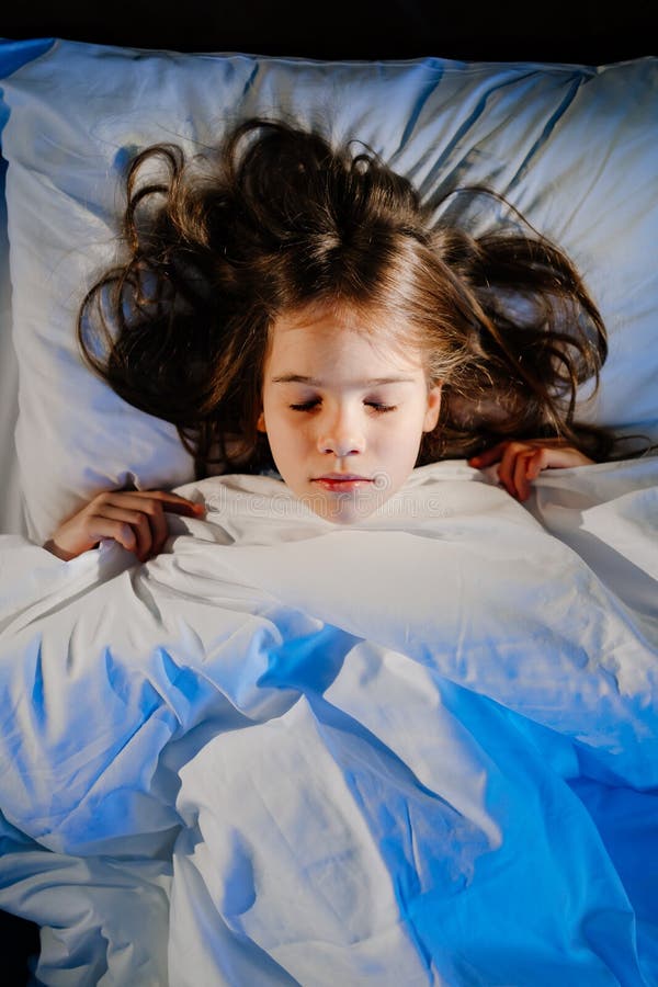 A Girl Naps In Bed Sees A Nightmare In Sleep Unhealthy Sleep Stock