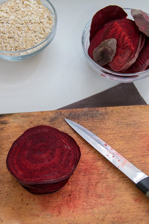 Top view of red beet roots, oats and fresh eggs for healthy dessert cooking stock photography Top view of red beet roots, oats and fresh eggs for healthy dessert cooking stock photography