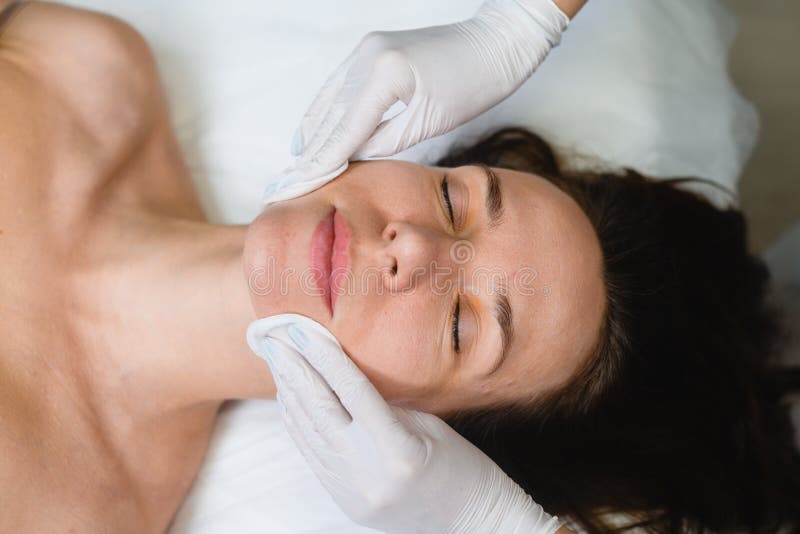 Top View Of Relaxing Face At Massage Stock Image Image Of Close Relaxation 266658751