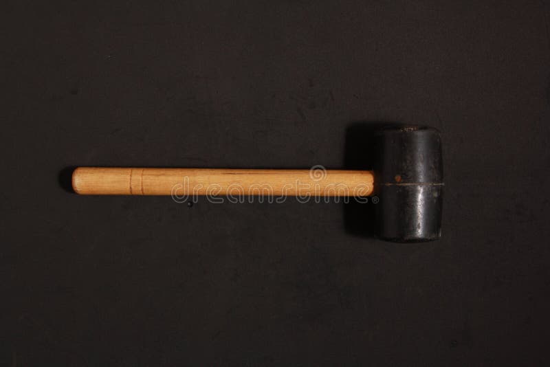 Top View of a Rubber Hammer on a Black Background Stock Image Image of construction, repair