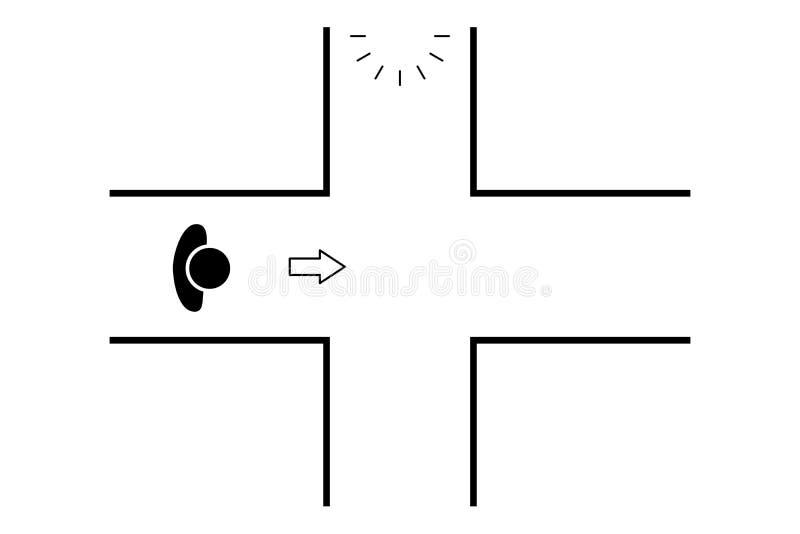 Top view, silhouette of human standing with crossroads, vector illustration vector illustration