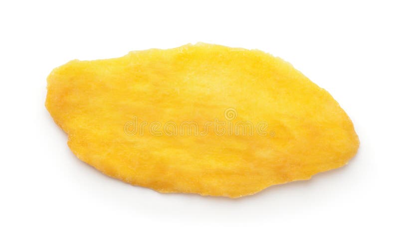 Top view of single dried mango slice stock photo