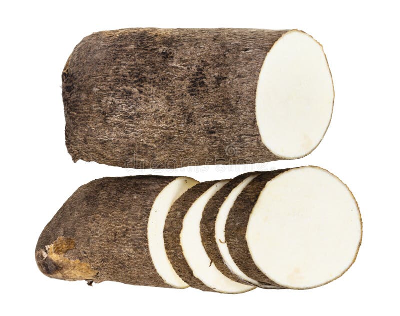 Top View of Sliced Tuber of African Yam Isolated Stock Image Image of