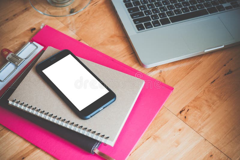 Top view smartphone mock up royalty free stock photo