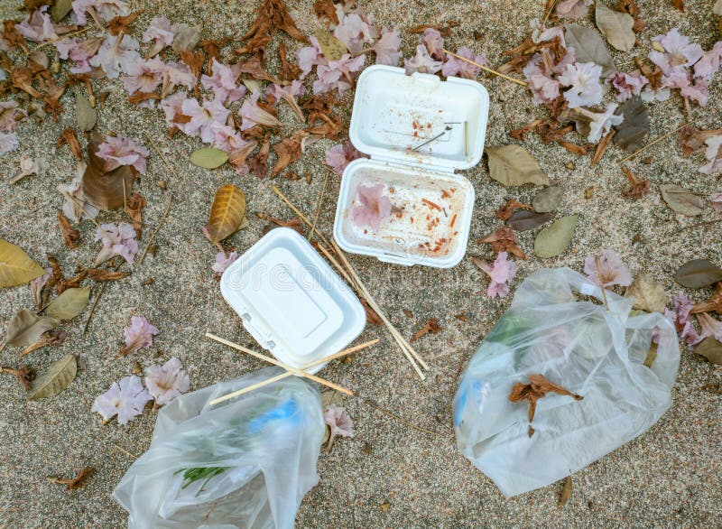 Environment Unfriendly Styrofoam Plates and Cups in Plastic Garb Stock  Image - Image of rubbish, foam: 117343613