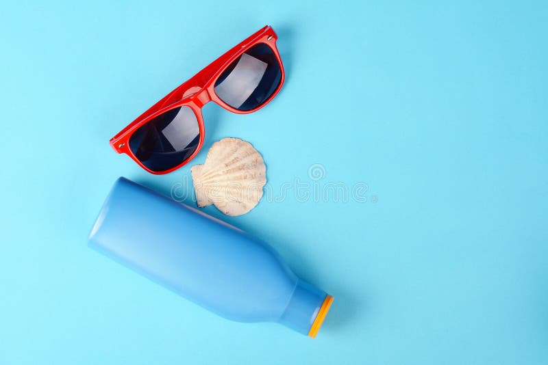 Download Top View Of Sunglasses, Shells, Starfish, Sunblock And Hat ...