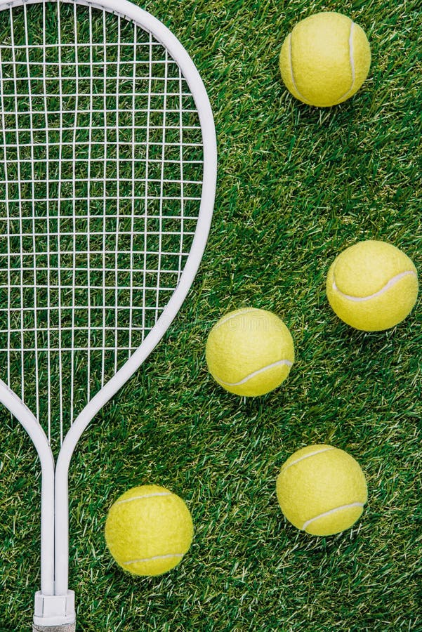 Top View of Tennis Equipment of Stock Photo Image of flatlay, balls