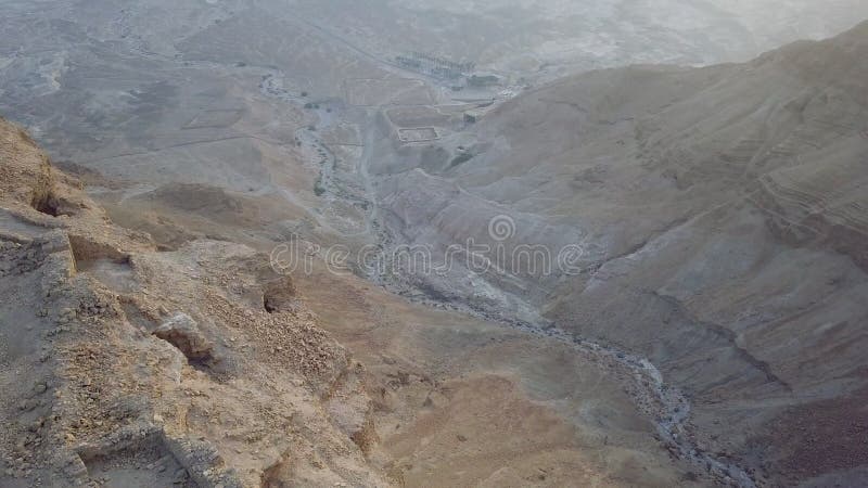 Top view to roman fortress from masada