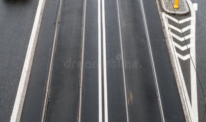 Top View of Wet Asphalt Road after the Rain Stock Photo - Image of ...