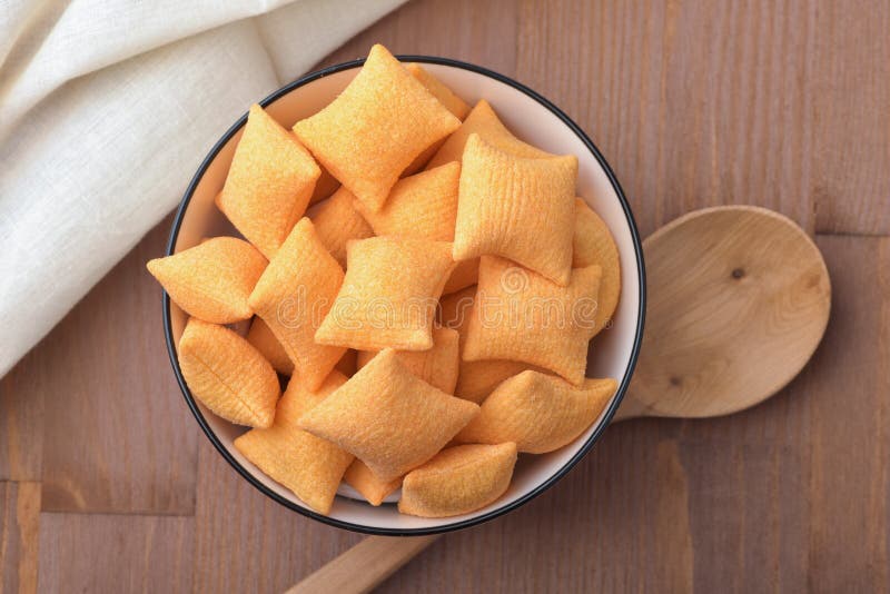 Top View of Wheat Cereal Pillows in Ceramic Bowl Stock Image Image of crisp, morning 240913485