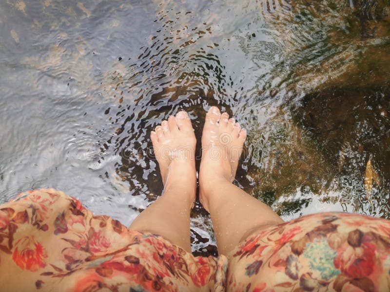 Top View Women Leg Feet Dip Crystalline Stream Stock Photos - Free &  Royalty-Free Stock Photos from Dreamstime