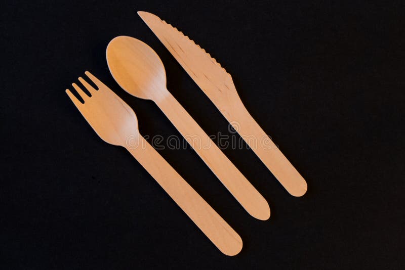 Wood Fork, Spoon, and Knife royalty free stock image Wood Fork, Spoon, and Knife royalty free stock image