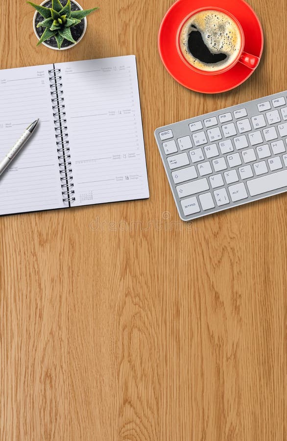 Top View of a Workplace with Office Supplies and Copy Space on the