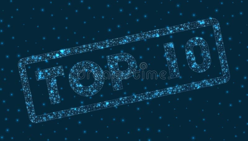 Top 10 Word in Digital Style. Stock Vector - Illustration of background