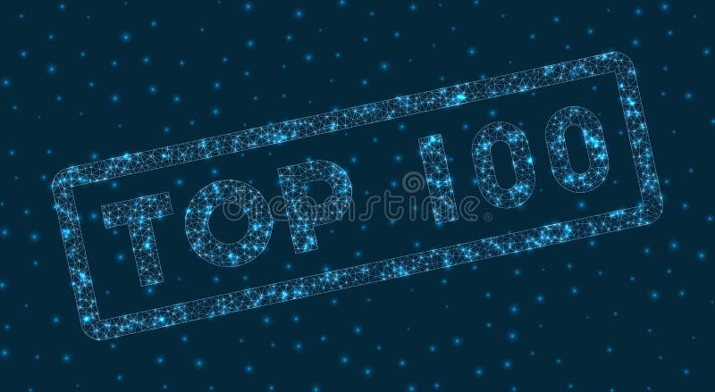 Top 100 Word in Digital Style. Stock Vector - Illustration of info