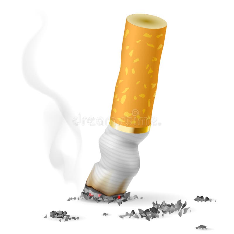 Tope de cigarrillo realista ilustración del vector Tope de cigarrillo realista ilustración del vector