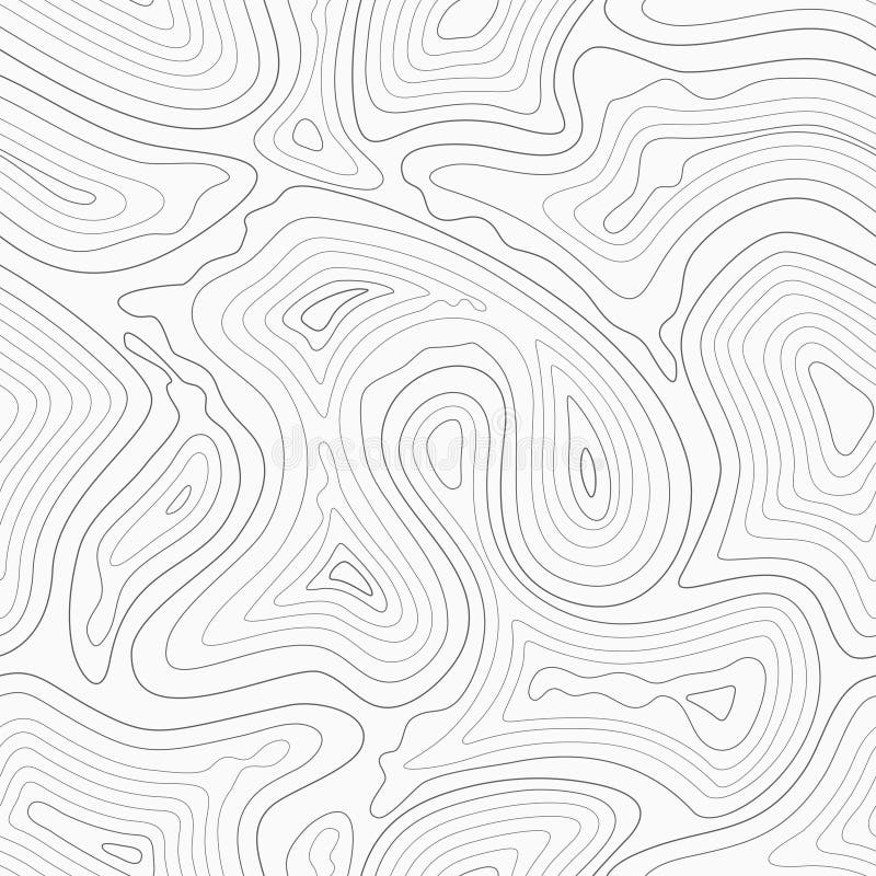 Seamless Vector Topographic Map Pattern. Contour topographic