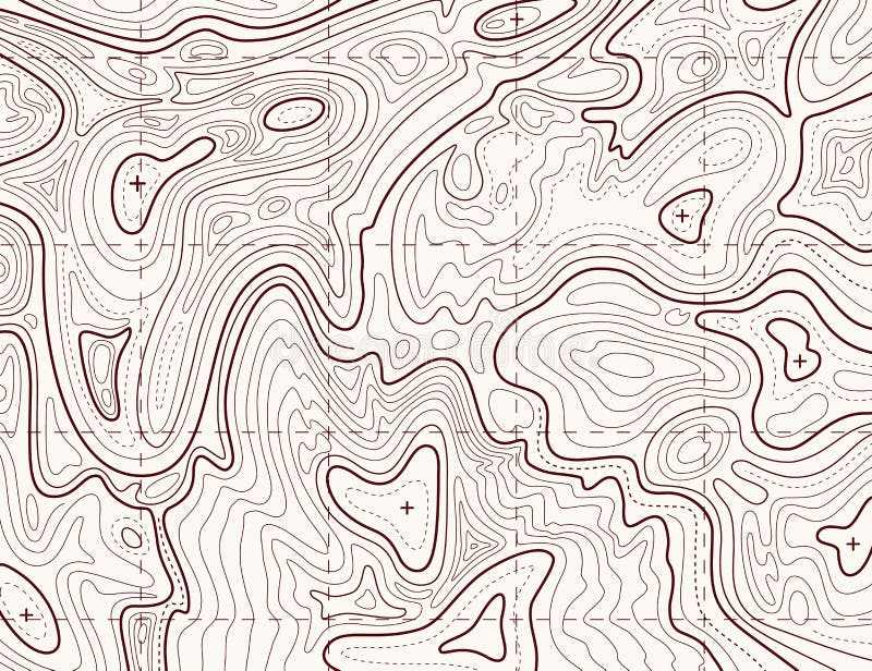 topographic översikt Slinga som kartlägger rastret, linje textur för konturterränglättnad Kartografibegrepp