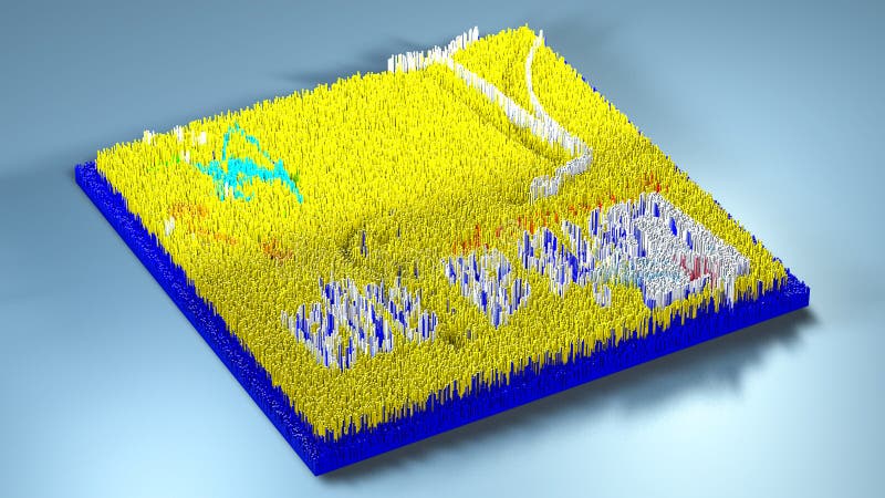 topographie du rendu 3d avec des cubes illustration stock topographie du rendu 3d avec des cubes illustration stock