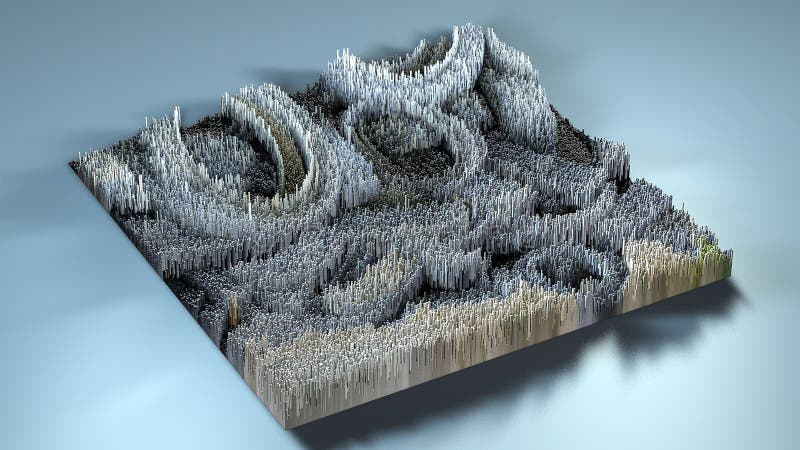 topographie du rendu 3d avec des cubes illustration de vecteur topographie du rendu 3d avec des cubes illustration de vecteur