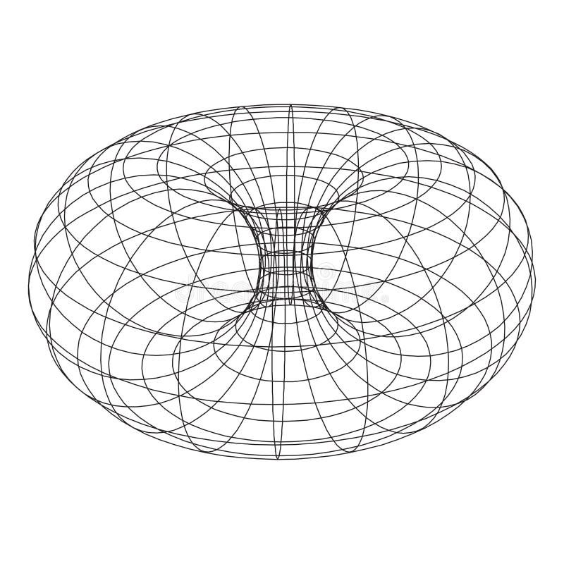 Topologia toru — matematyka geometrii koła na białym tle
