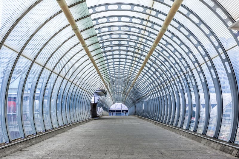 Poplar pedestrian tunnel footbridge in London. Poplar pedestrian tunnel footbridge in London