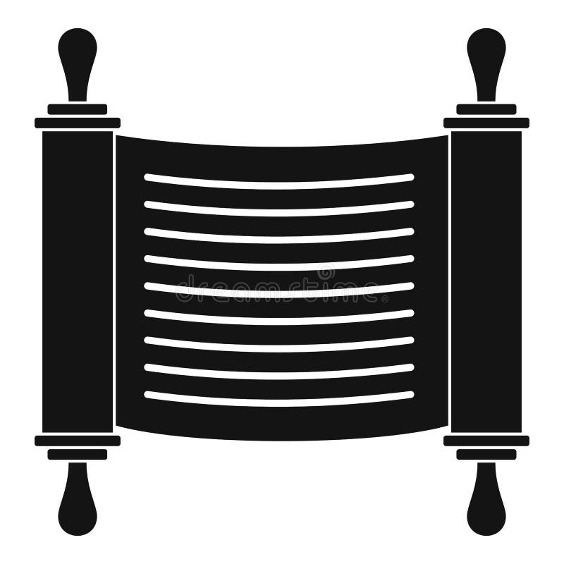 Torah scroll icon, simple style stock illustration Torah scroll icon, simple style stock illustration
