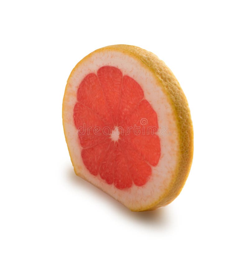 Toranja vermelha cortada com o close up da casca alaranjada imagens de stock