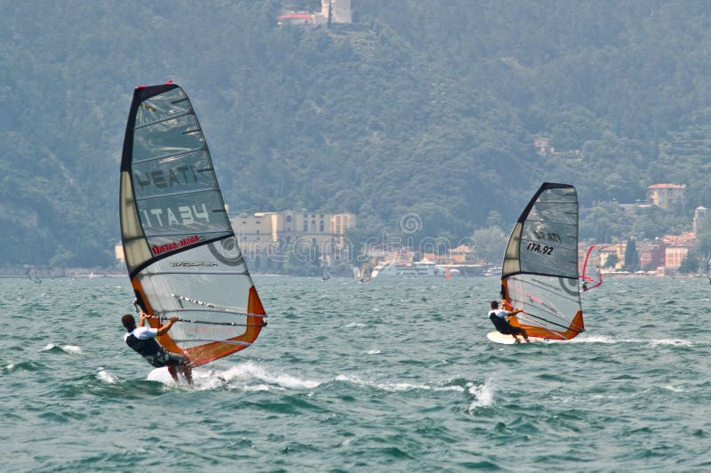 Torbole Lake Garda Windsurfing Editorial Stock Image Image of