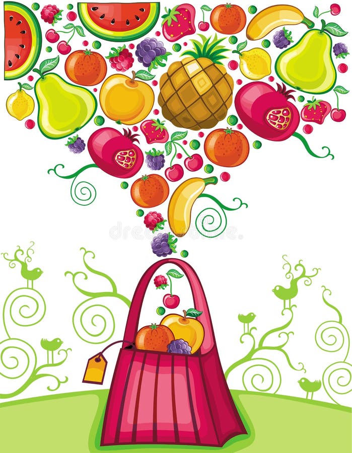 Shopping bag with fruit splash (series). Shopping bag with fruit splash (series)