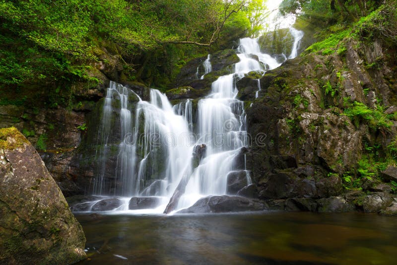 Torc waterfall in Killarney National Park royalty free stock photography