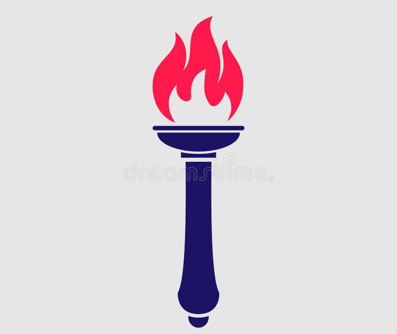 Blue Torch Fire Flame Design Stock Illustration - Illustration of