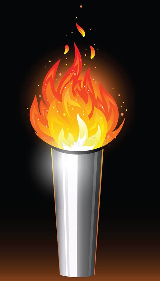 Torch with flame vector illustration