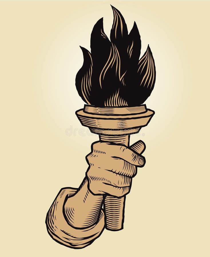 Torch in Hand stock vector. Illustration of liberty, cuff - 40866153